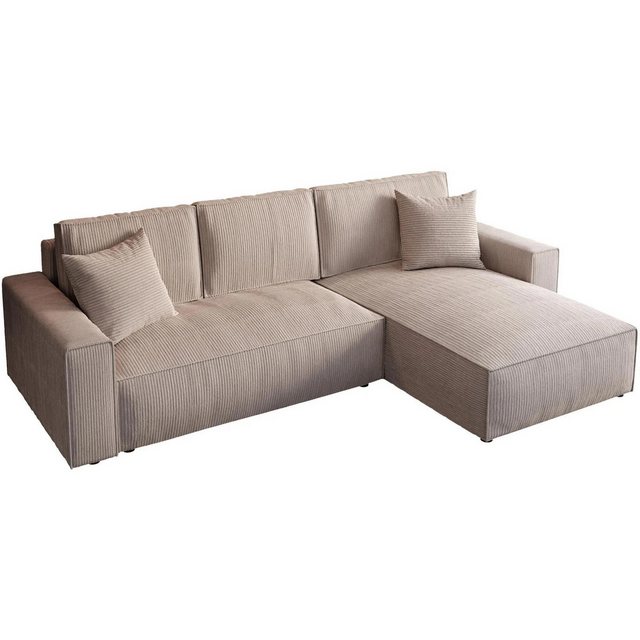 Beautysofa Ecksofa PARYS L, Polstersofa aus Cordstoff, mit Schlaffunktion günstig online kaufen