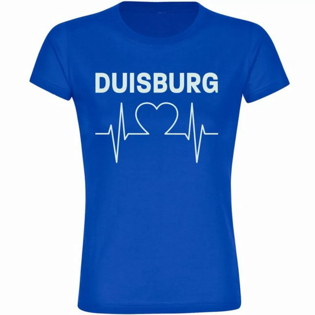 multifanshop T-Shirt Damen Duisburg - Herzschlag - Frauen günstig online kaufen