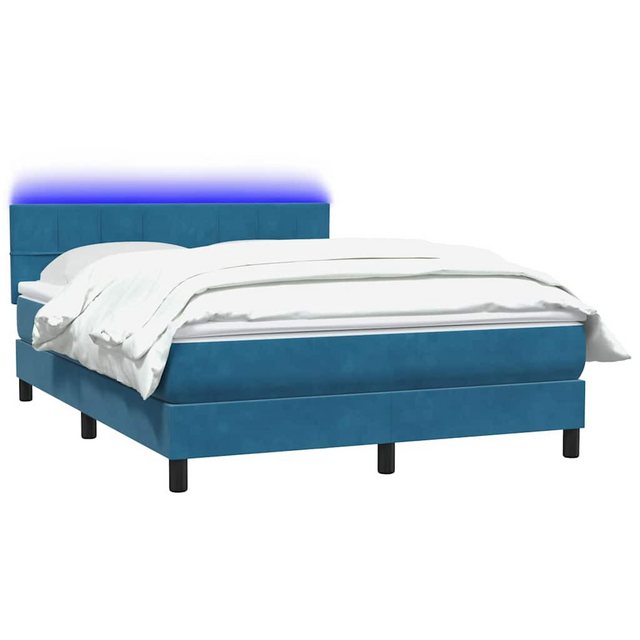 vidaXL Bett Boxspringbett mit Matratze Dunkelblau 140x220 cm Samt günstig online kaufen