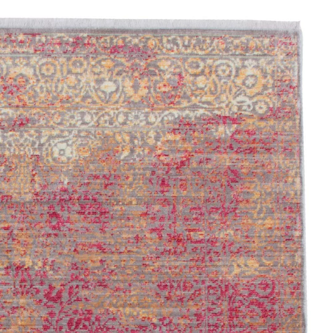 Vintage Teppich in Rot und Beige Kurzflor günstig online kaufen
