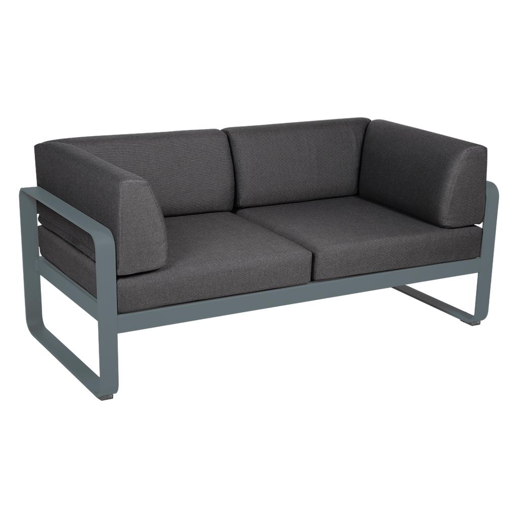 Bellevie 2-Sitzer Club Sofa 26 Gewittergrau A3 Graphitgrau günstig online kaufen