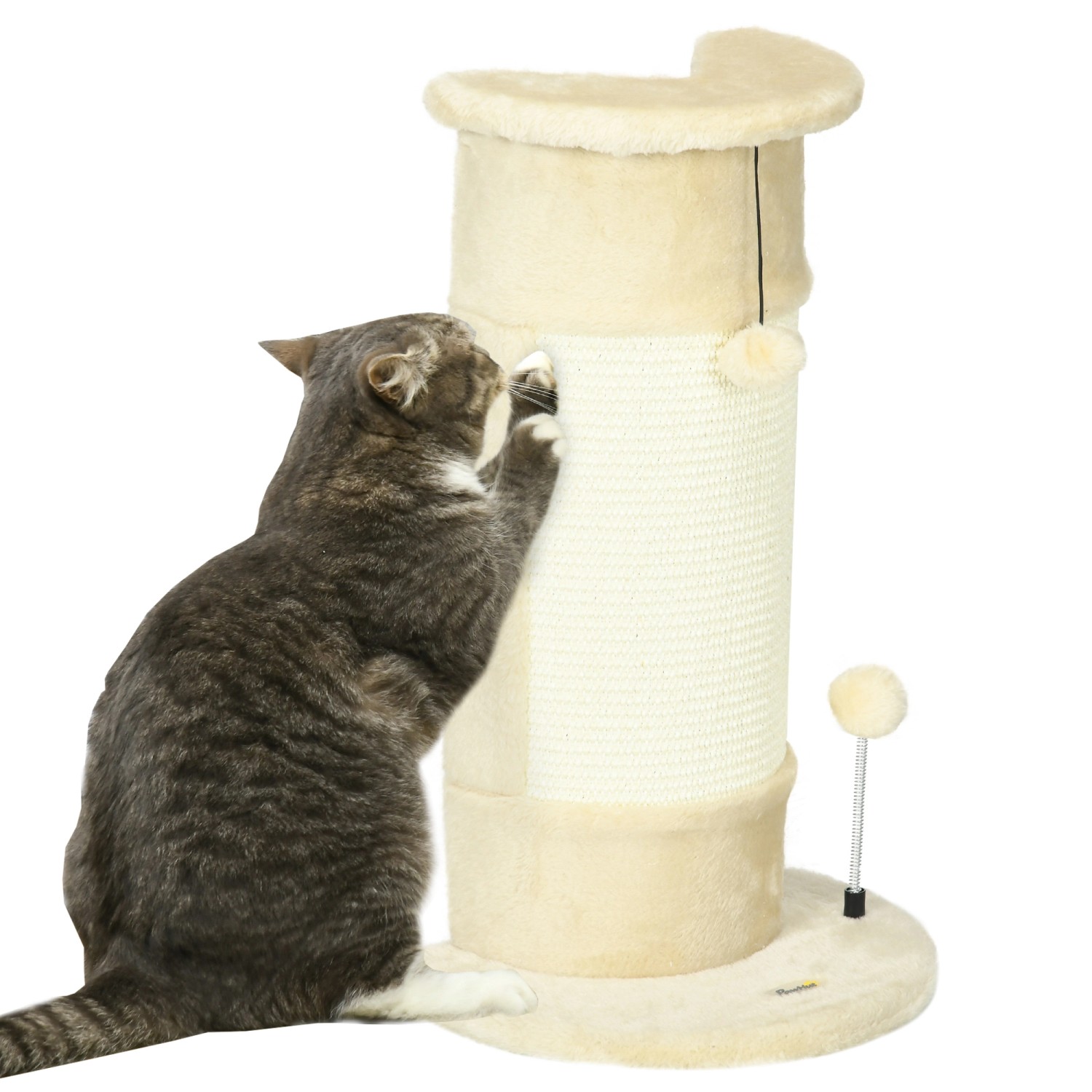 PawHut Kratzbaum für Katzen mit Spielzeug und 2 Bällen, aus Sisal und weich günstig online kaufen