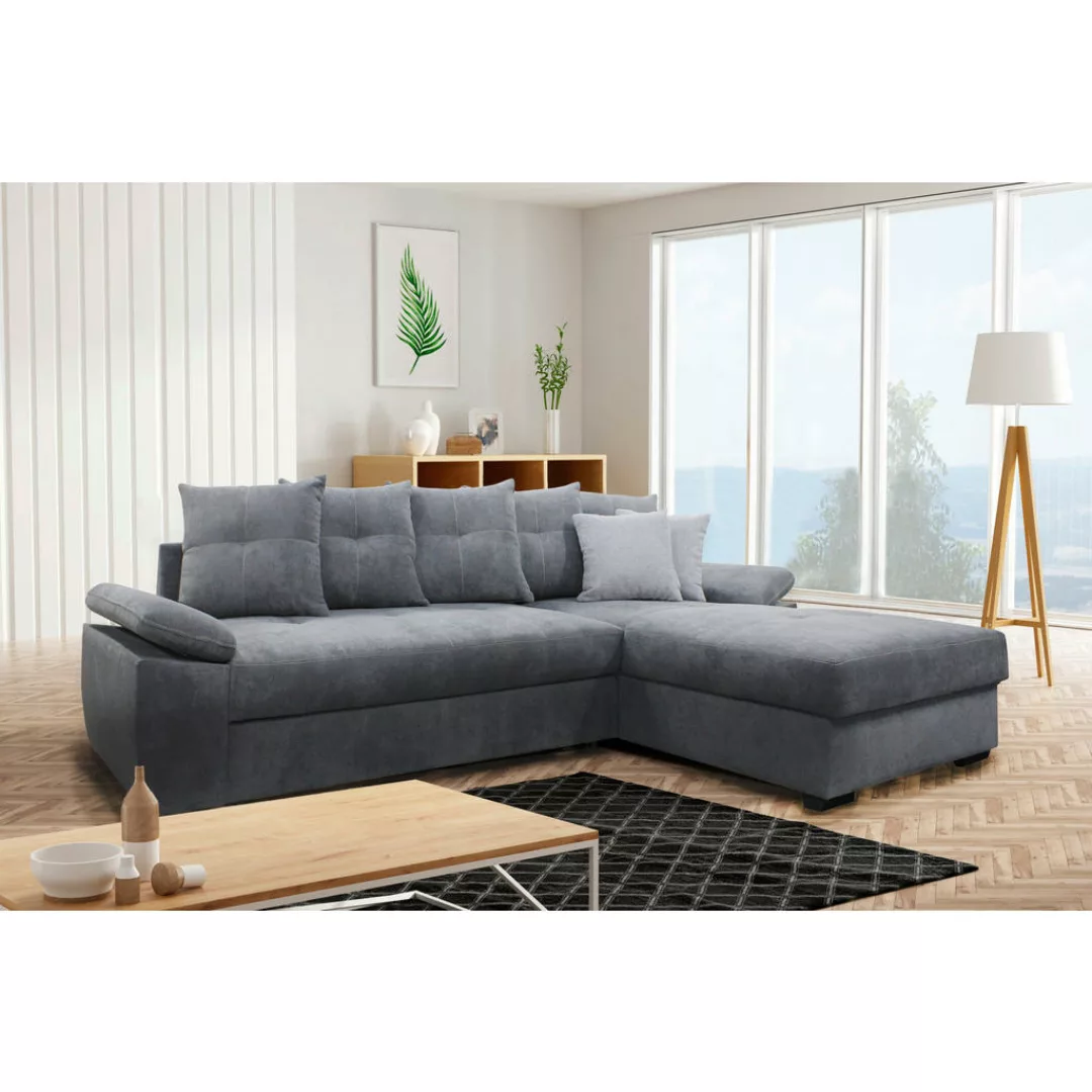 Schlafsofa Lozan schwarz B/H/T/L: ca. 230x49x86x84 cm günstig online kaufen