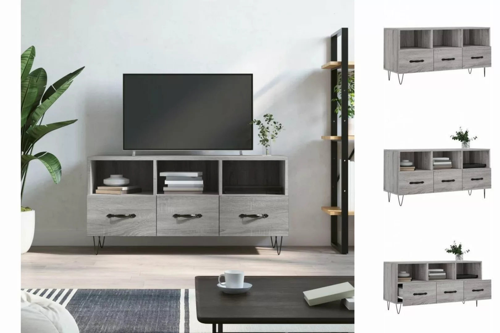 vidaXL TV-Schrank TV-Schrank Grau Sonoma 102x36x50 cm Spanplatte günstig online kaufen