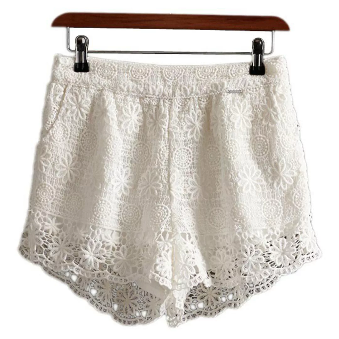 Superdry Morgan Lace Shorts Hosen XS White günstig online kaufen