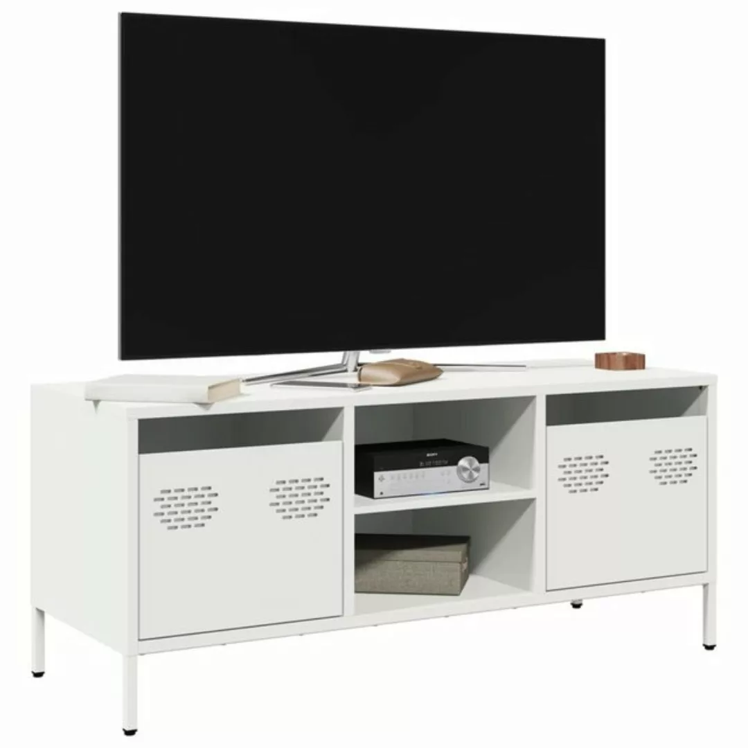 vidaXL Schrankmodule TV-Schrank Weiß 101,5x39x43,5 cm Kaltgewalzter Stahl günstig online kaufen