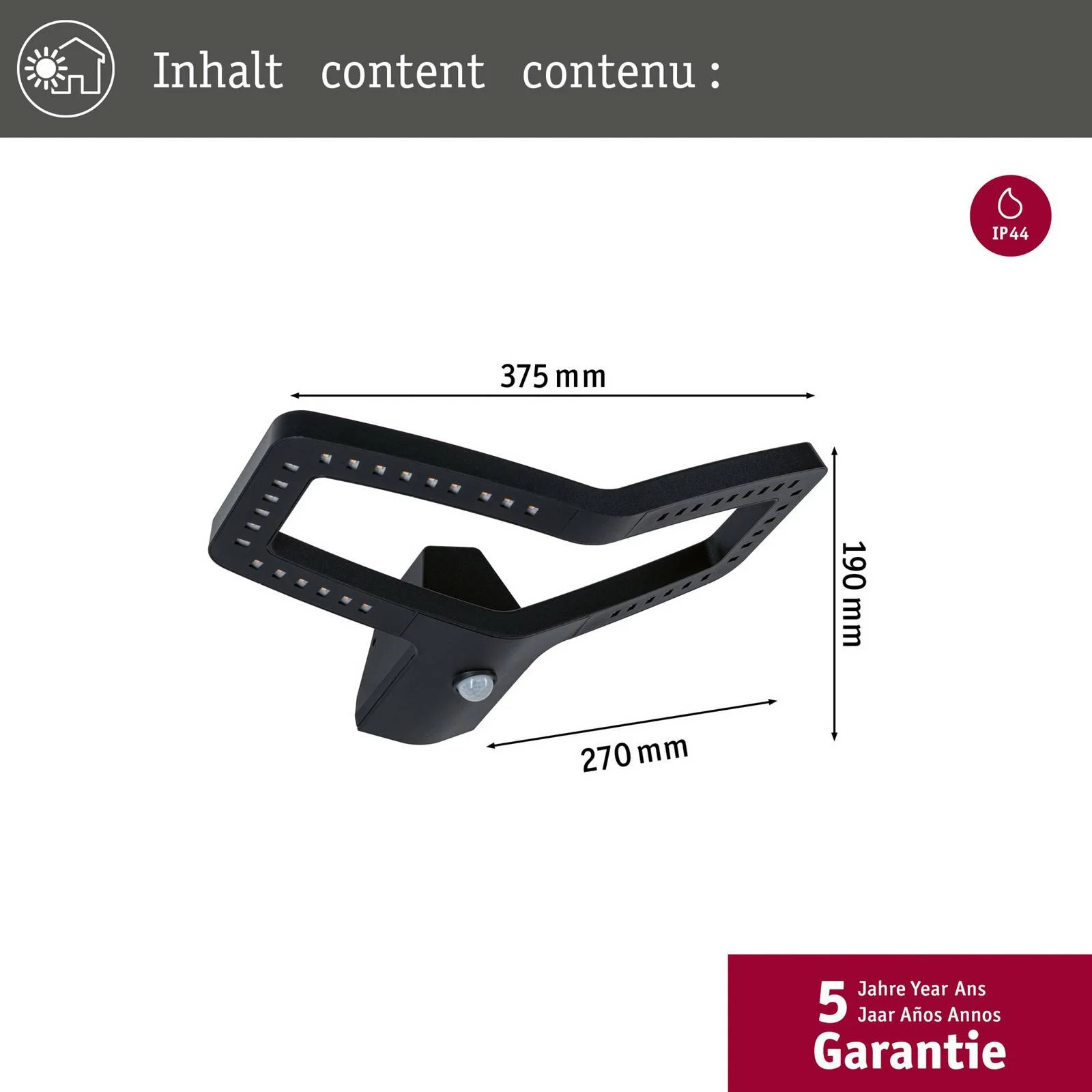 Paulmann LED-Sensor-Außenwandleuchte Alara, anthrazit, IP44 günstig online kaufen