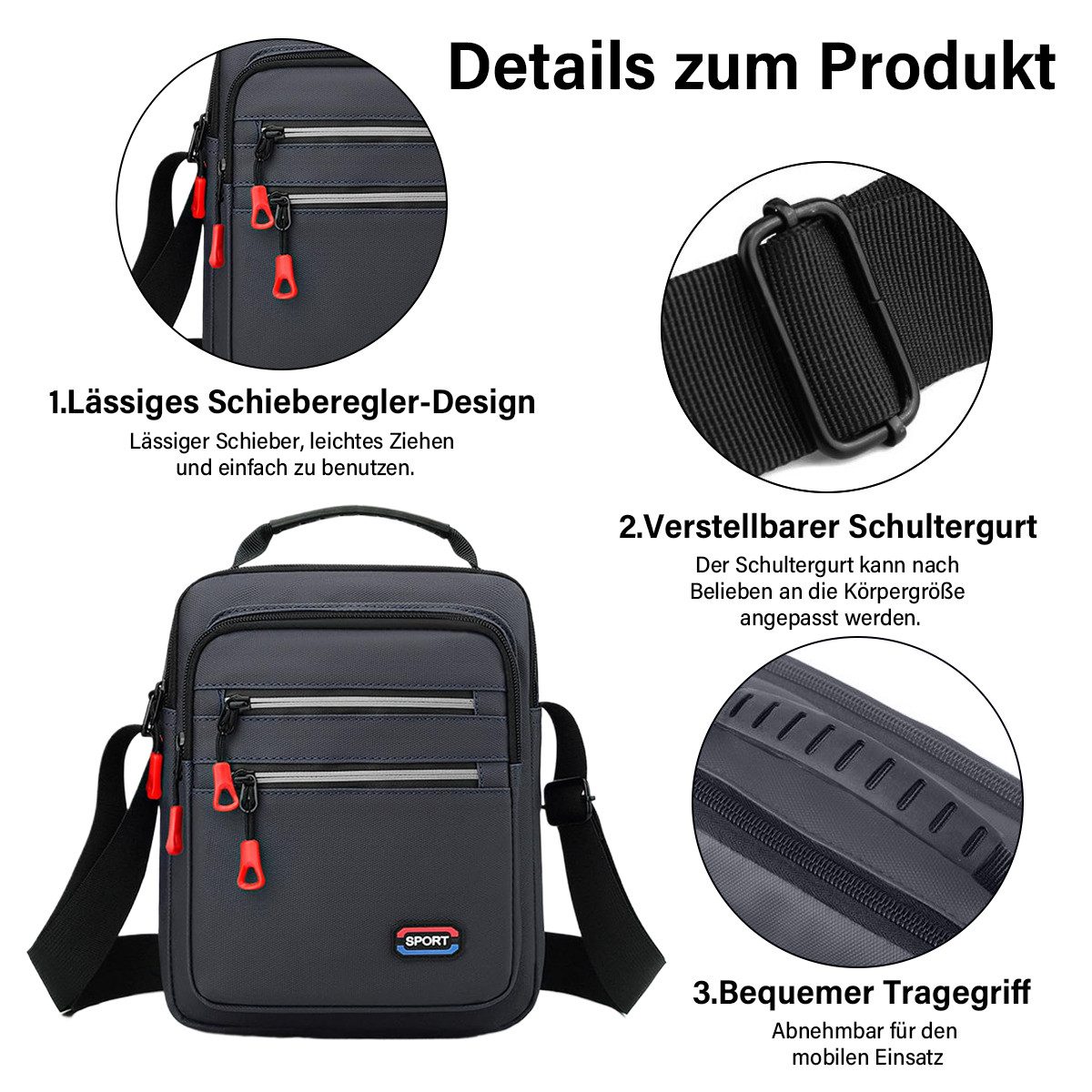 RWEUOQ Umhängetasche Herren Multifunktionale Schultertasche mit günstig online kaufen