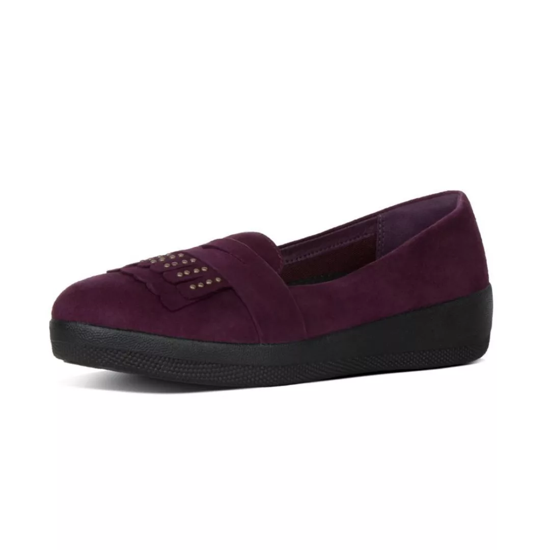 Fitflop Studded Fringey Loafer Schuhe EU 38 Deep Plum günstig online kaufen