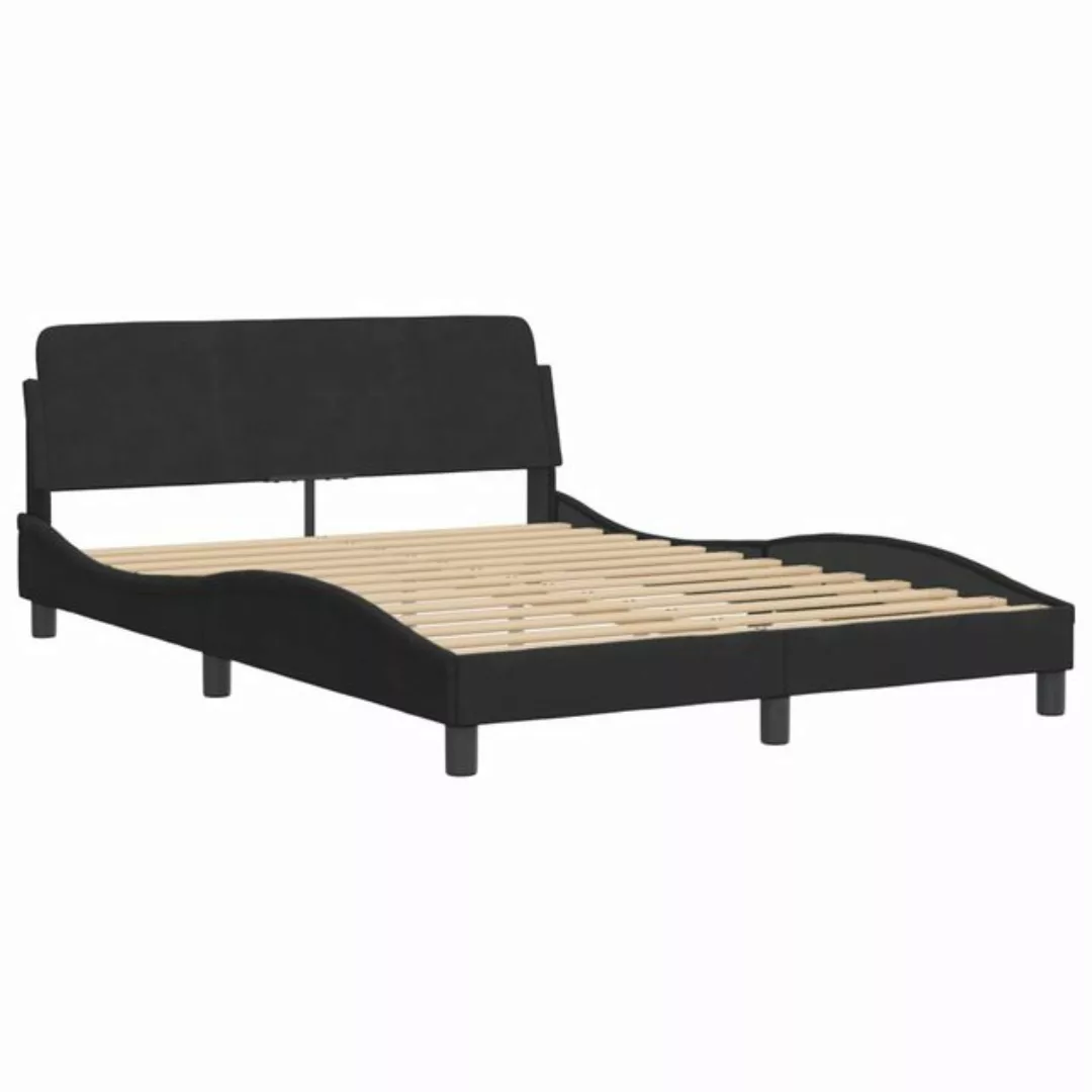 vidaXL Bettgestell Bettgestell mit Kopfteil Schwarz 120x200 cm Samt Bett Be günstig online kaufen