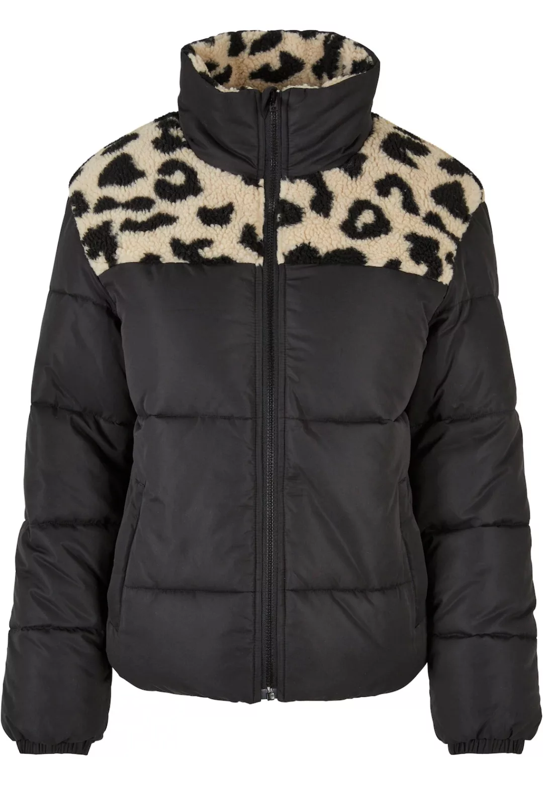 URBAN CLASSICS Winterjacke "Urban Classics Damen Ladies AOP Sherpa Mixed Pu günstig online kaufen