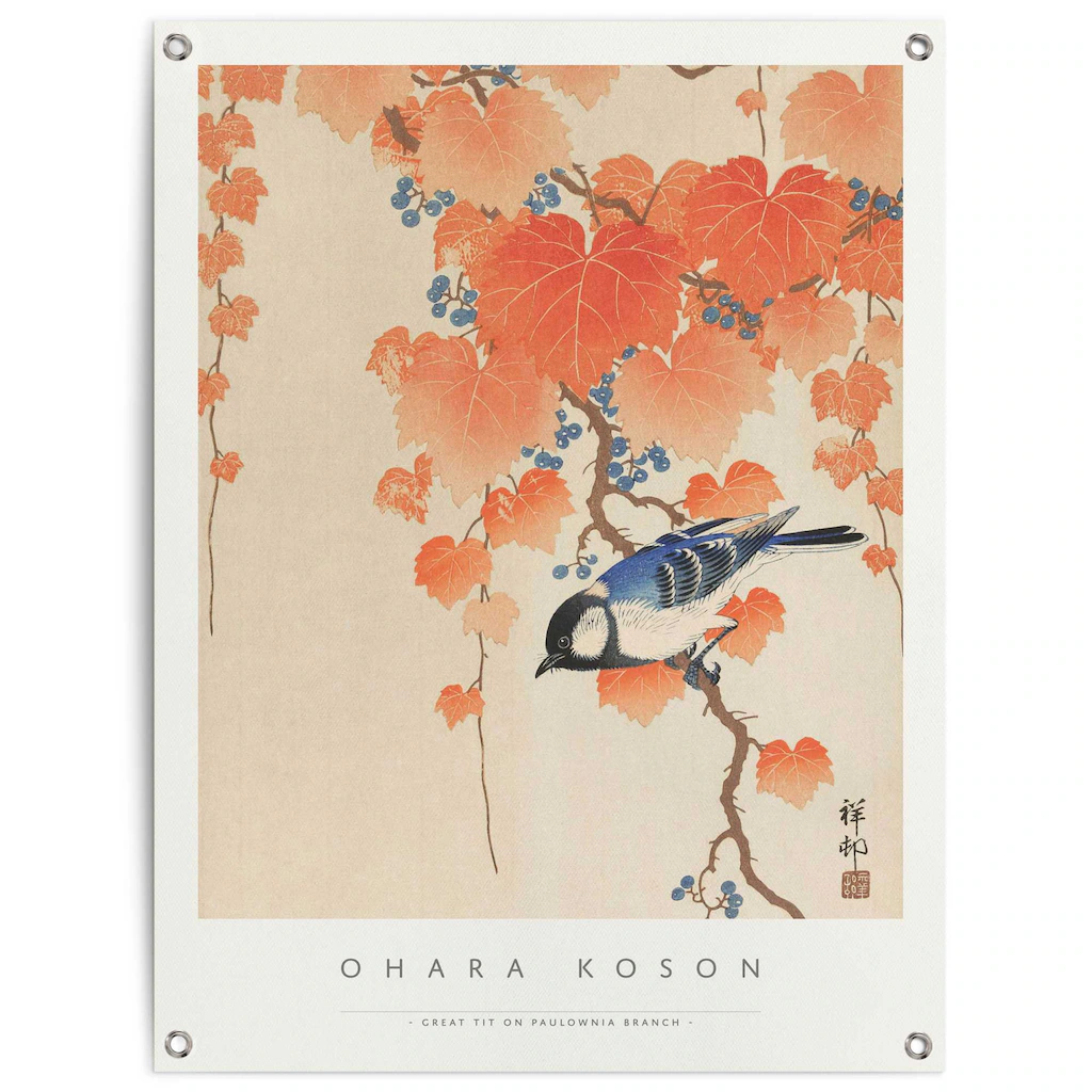 Reinders Poster "Ohara Koson Great tit", Outdoor für Garten oder Balkon günstig online kaufen