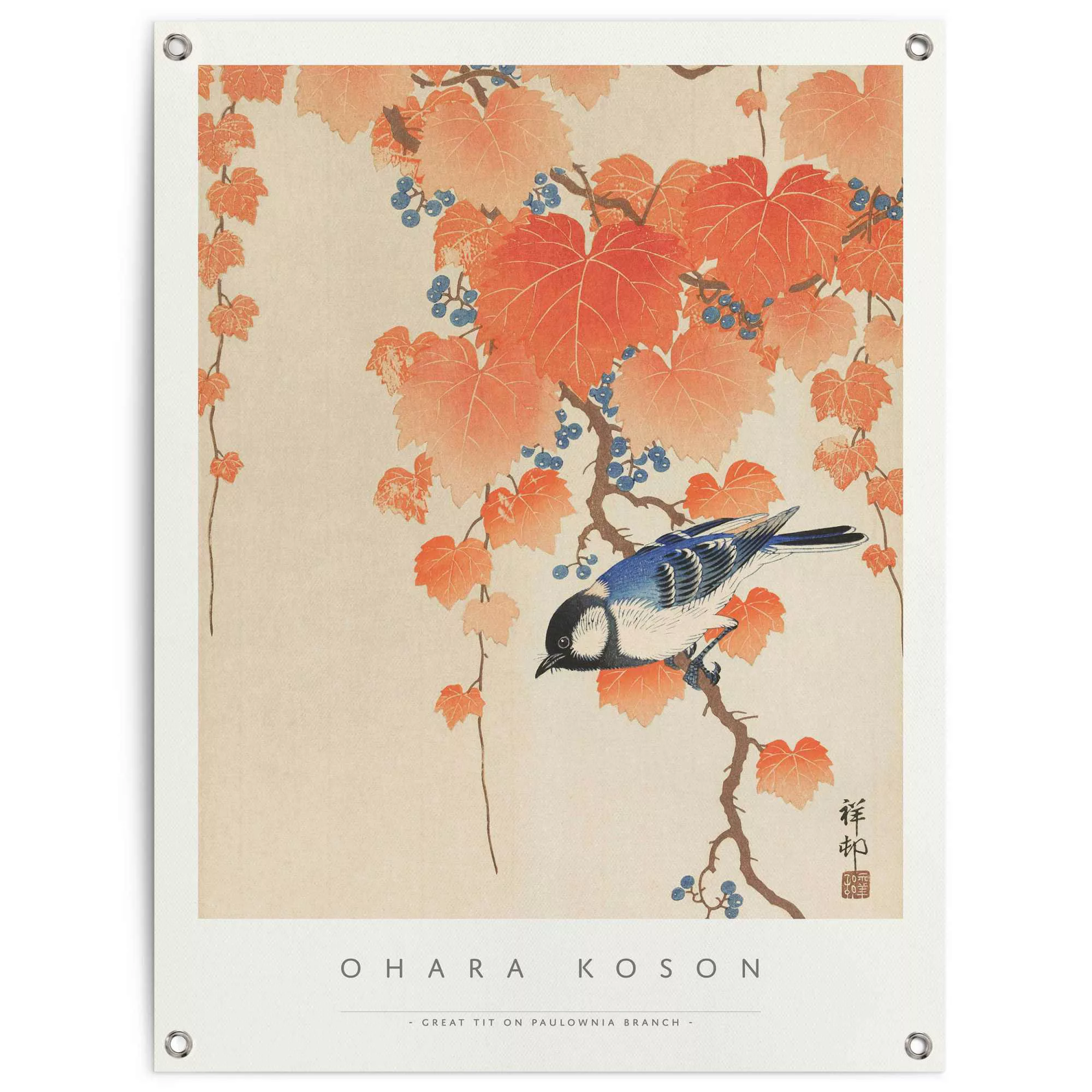 Reinders Poster "Ohara Koson Great tit", Outdoor für Garten oder Balkon günstig online kaufen