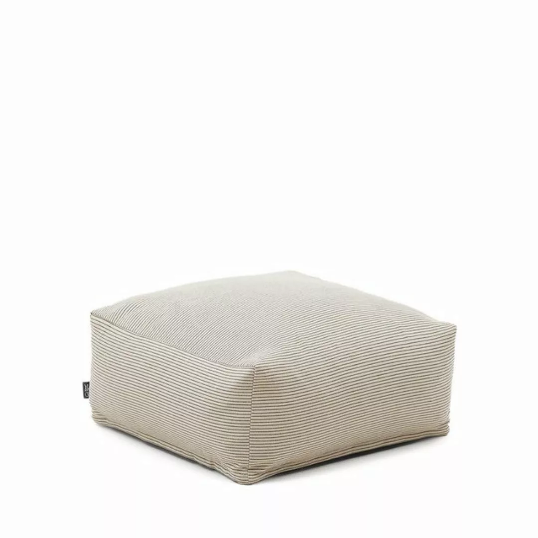 Natur24 Sofa Sitzsack Famara 60 x 40 x 60 cm Baumwolle Beige Schwarz Streif günstig online kaufen