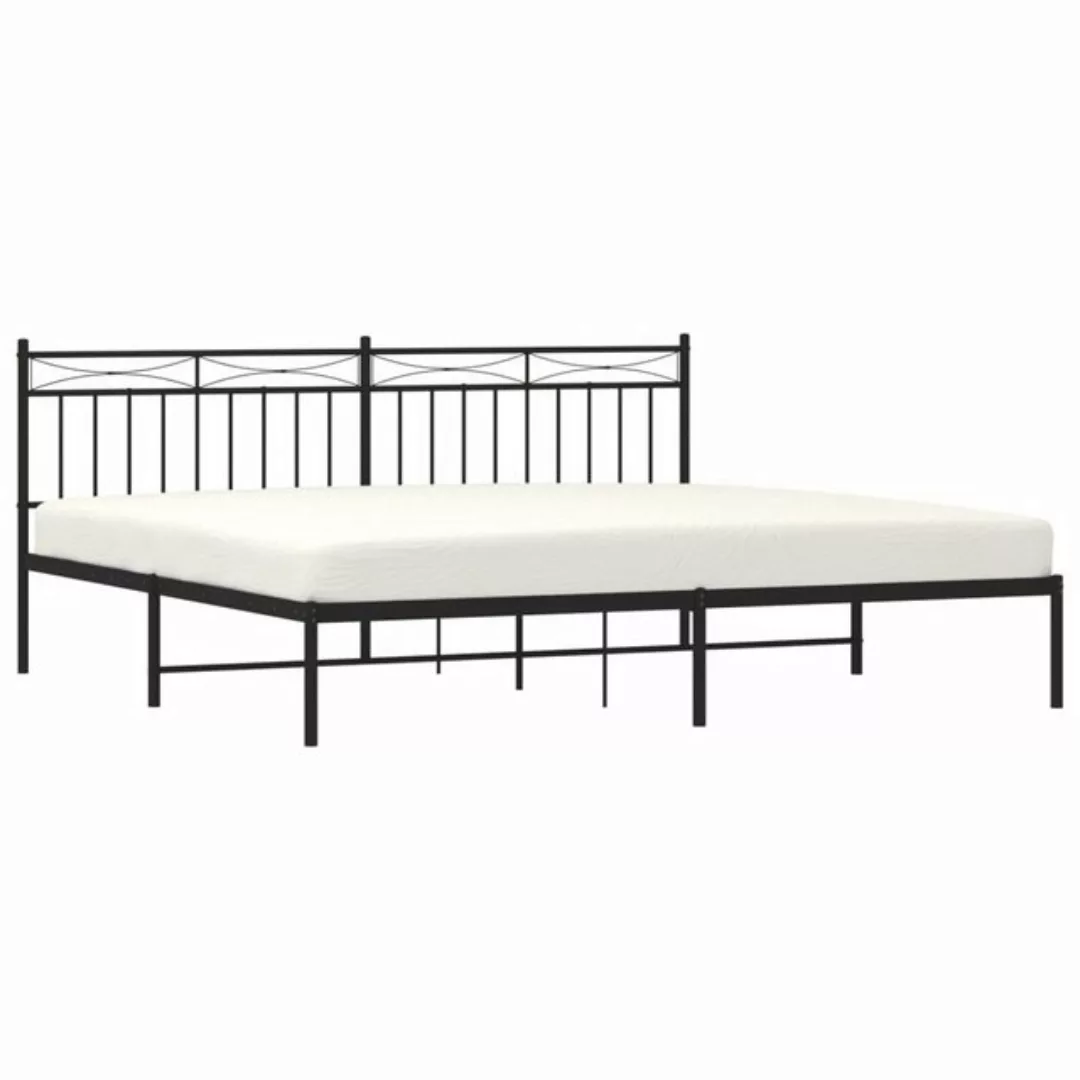 vidaXL Bett Bettgestell mit Kopfteil Metall Schwarz 193x203 cm günstig online kaufen