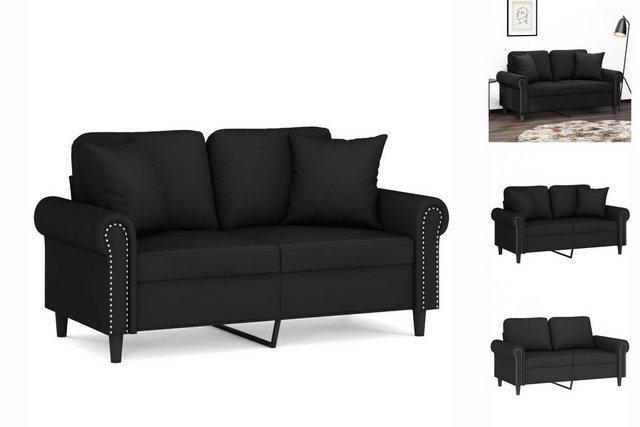 vidaXL Sofa 2-Sitzer-Sofa mit Zierkissen Schwarz 120 cm Samt günstig online kaufen