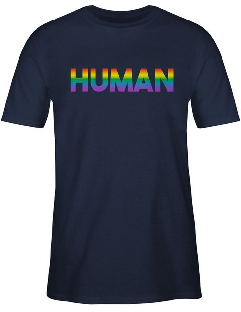 Shirtracer T-Shirt Human - Regenbogen - Schriftzug LGBT Kleidung günstig online kaufen