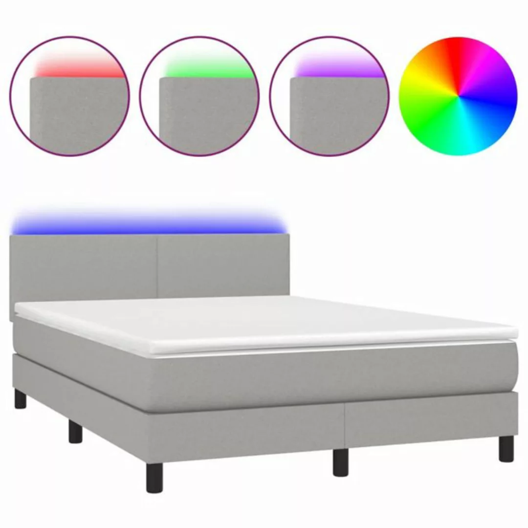 vidaXL Boxspringbett Bett Boxspringbett komplett mit Matratze & LED Stoff ( günstig online kaufen