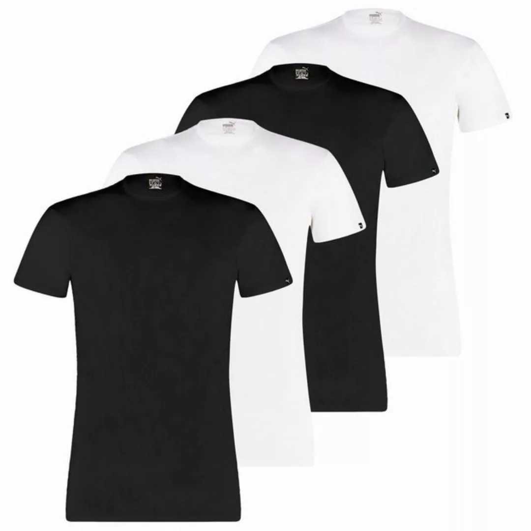 PUMA T-Shirt Basic mit Markenlabel am Ärmelrand im 4er Pack günstig online kaufen