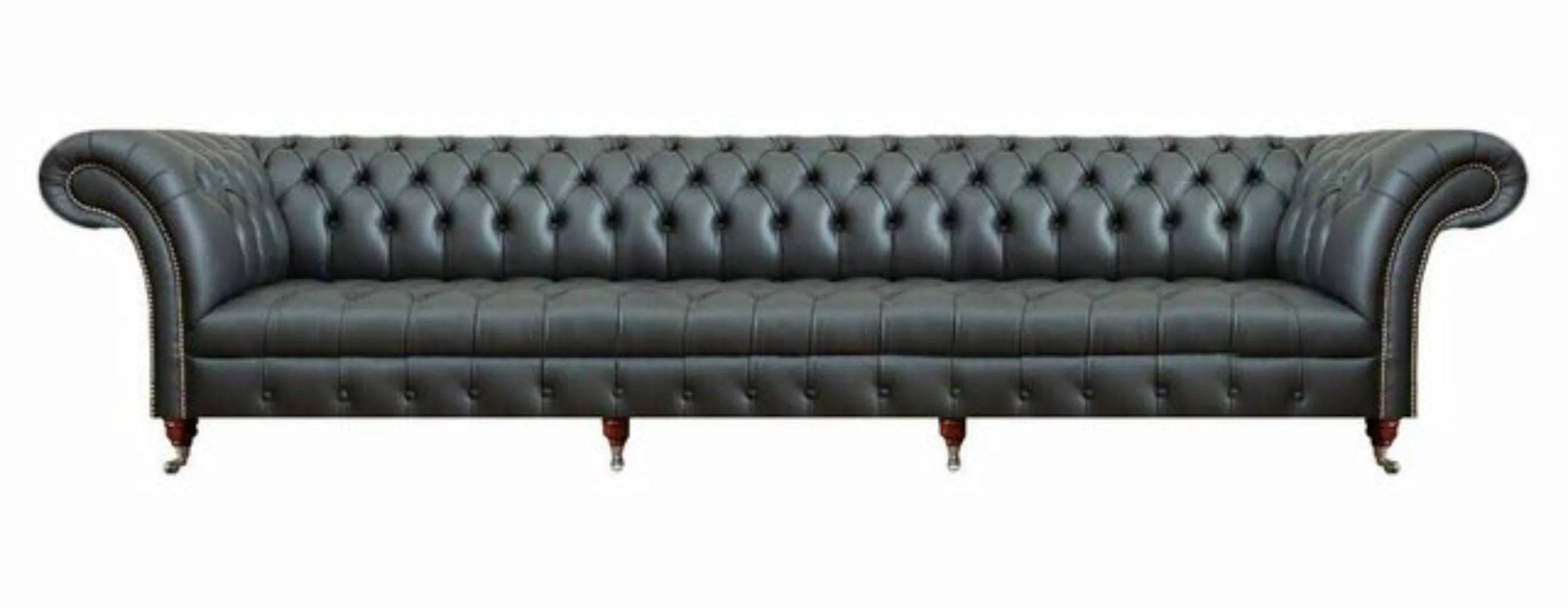 JVmoebel Chesterfield-Sofa Sofa Viersitzer Couch Schwarz Polstermöbel Chest günstig online kaufen