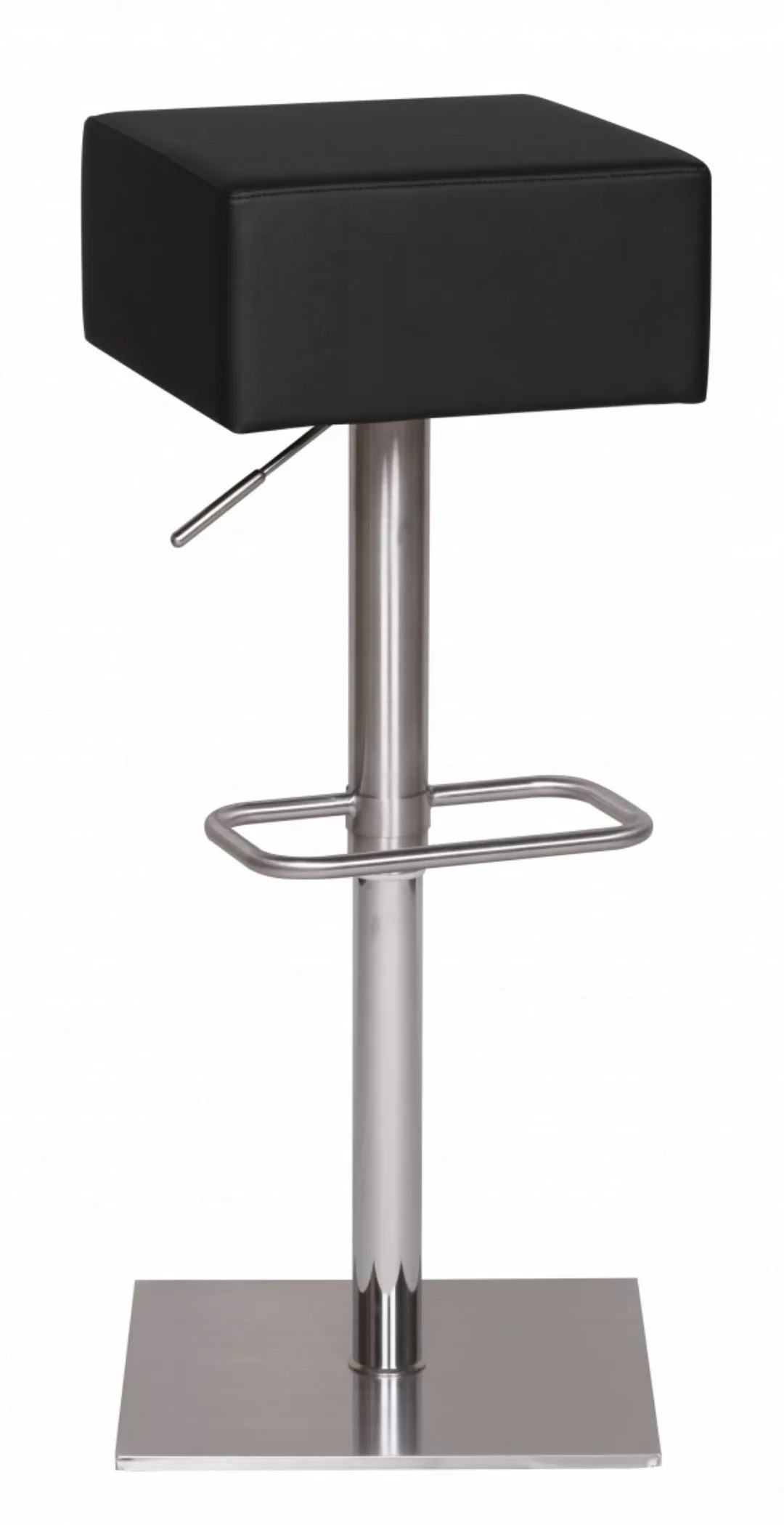 Barhocker Schwarz Edelstahl höhenverstellbare Sitzfläche 66-90 cm | Design günstig online kaufen