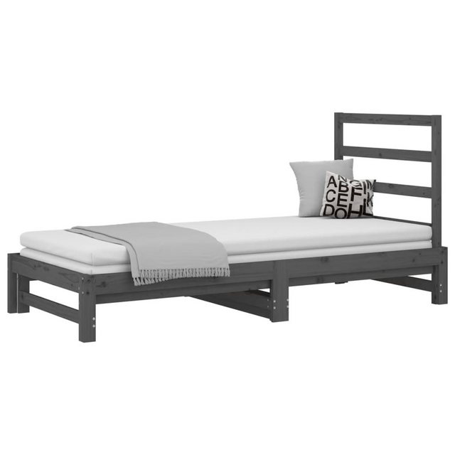 vidaXL Gästebett Gästebett Tagesbett Ausziehbar Grau 2x90x200 cm Massivholz günstig online kaufen