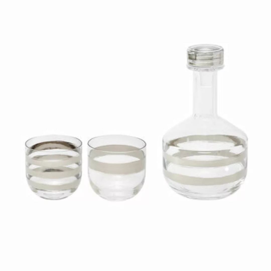 Whisky-Set Twenty Tank glas silber transparent / Dekantierer + 2 Whiskygläs günstig online kaufen