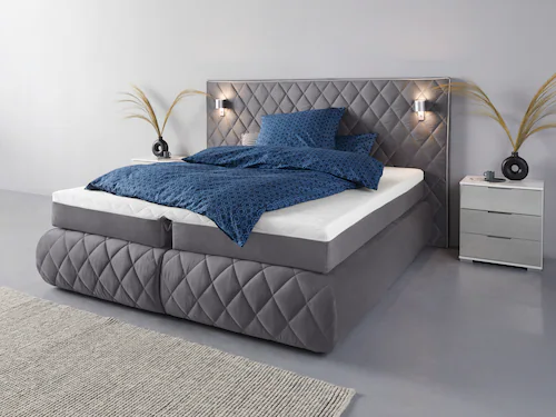 Places of Style Boxspringbett Alaric, wahlweise mit und ohne LED-Beleuchtun günstig online kaufen