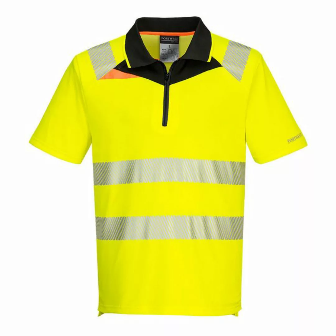 Portwest Warnschutz-Shirt DX4 Warnschutz Polo Shirt mit Reißverschluss kurz günstig online kaufen