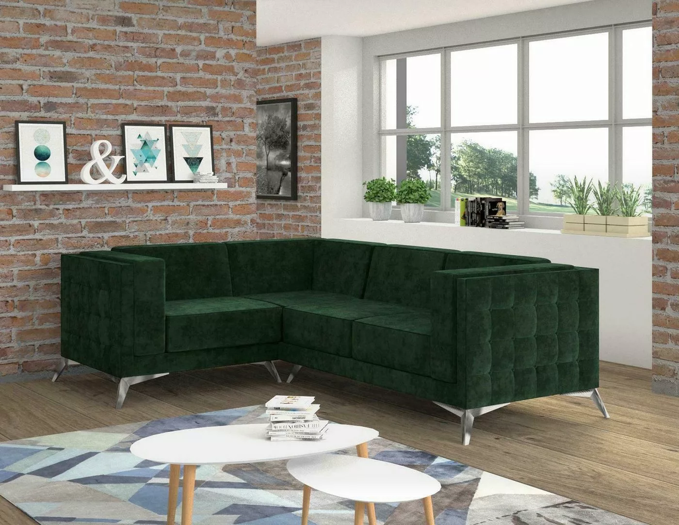 JVmoebel Ecksofa, Ecksofa L Form Sofa Couch Design Couchen Polster Textil günstig online kaufen