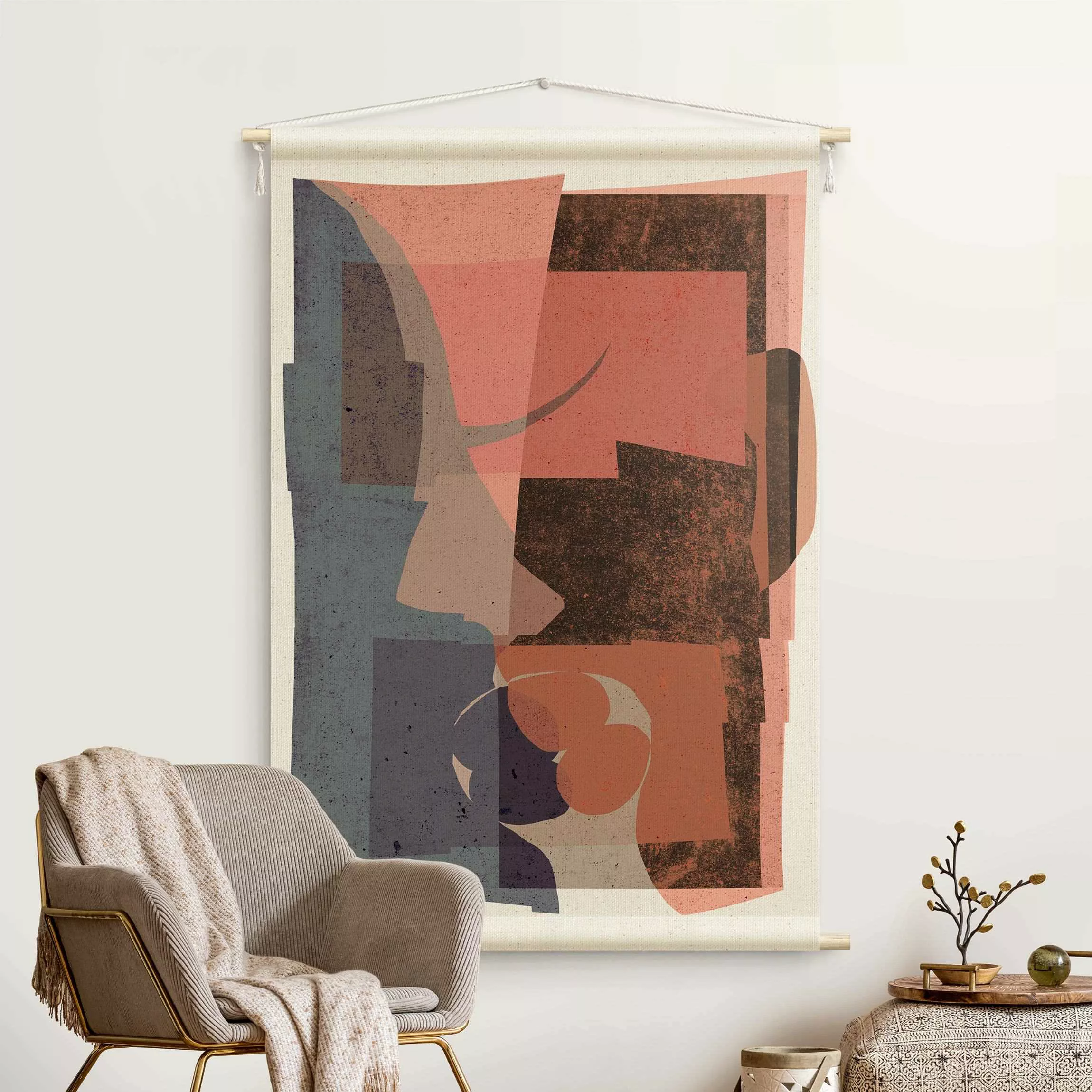 Wandteppich Shabby Farbflächen Komposition günstig online kaufen