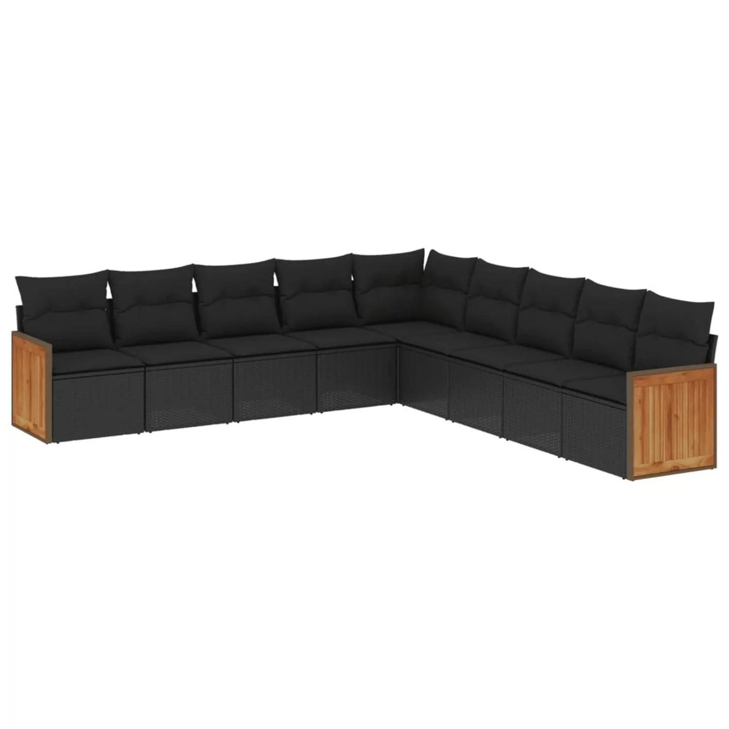 vidaXL 9-tlg Garten-Sofagarnitur mit Kissen Schwarz Poly Rattan Modell 97 günstig online kaufen