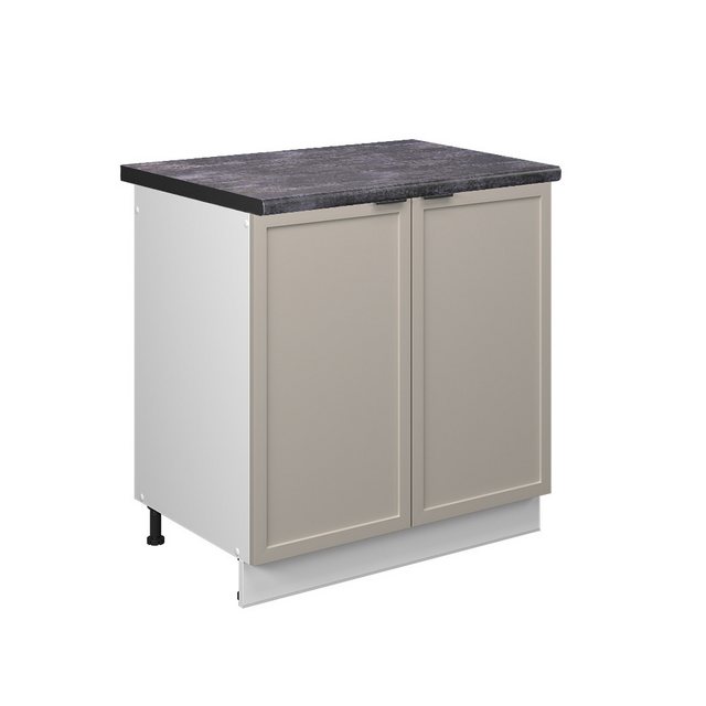 Vicco Spülenunterschrank Fame-Line, GrauBeige/Weiß, 80 cm, AP Anthrazit günstig online kaufen