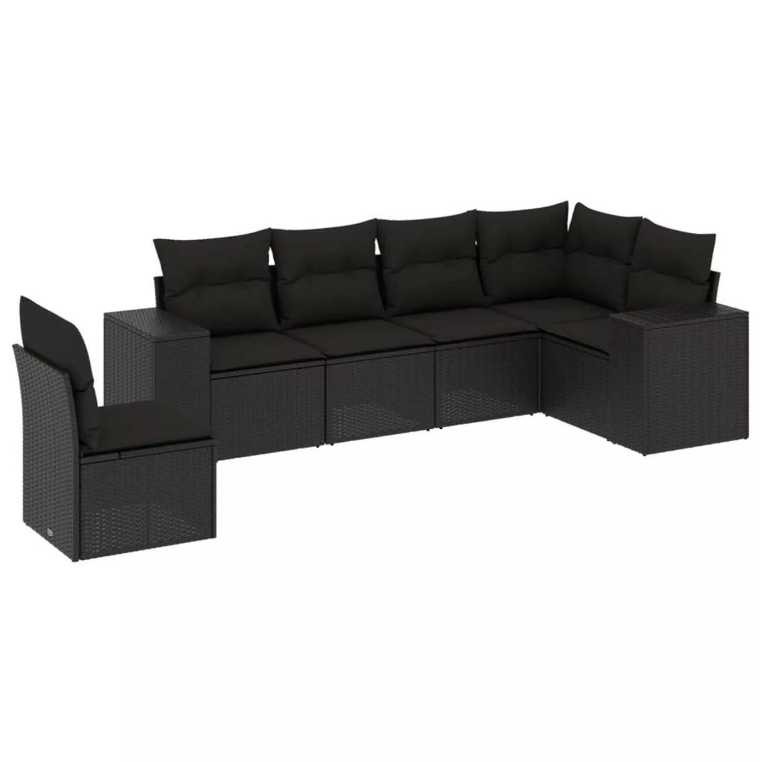 vidaXL 6-tlg Garten-Sofagarnitur mit Kissen Schwarz Poly Rattan Modell 212 günstig online kaufen