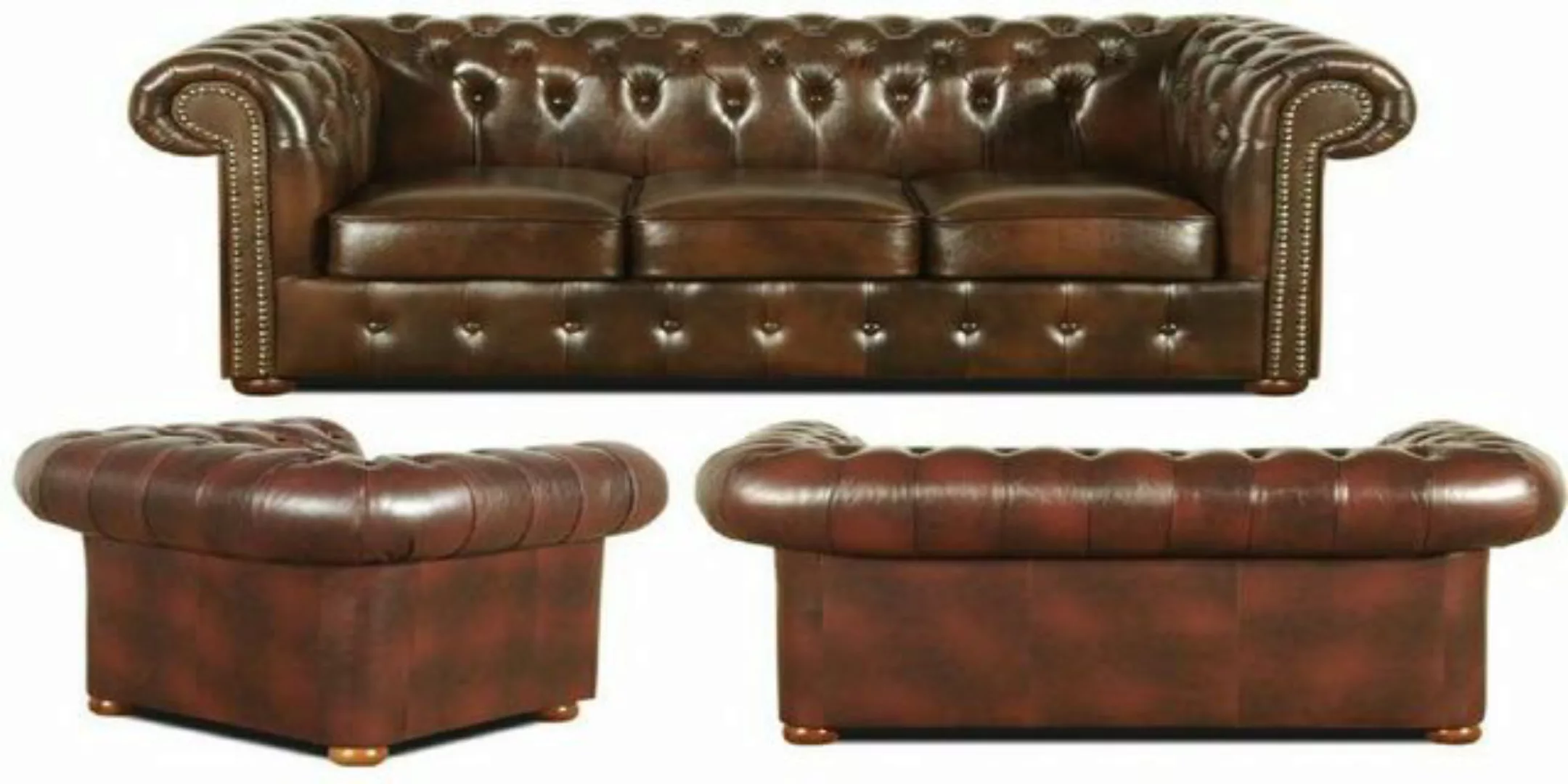 Xlmoebel Sofa NEUES 3-SITZER Kunstleder-SOFA von CHESTERFIELD - Leder-Couch günstig online kaufen