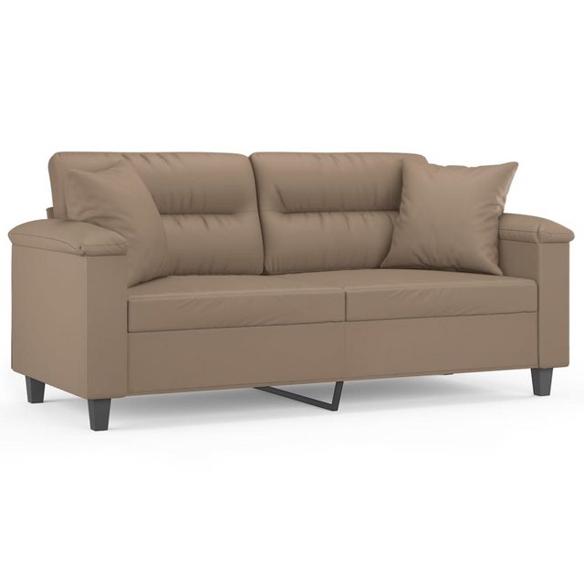 vidaXL Sofa 2-Sitzer-Sofa mit Zierkissen Cappuccino-Braun 140 cm Kunstleder günstig online kaufen