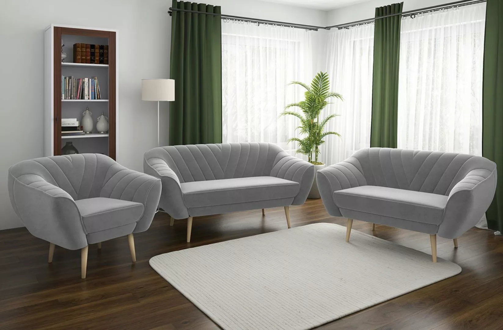 MKS MÖBEL Sofa VIKI 3 2 1, Skandinavische Deko, Moderne Sofa Set 3+2+1, Sec günstig online kaufen