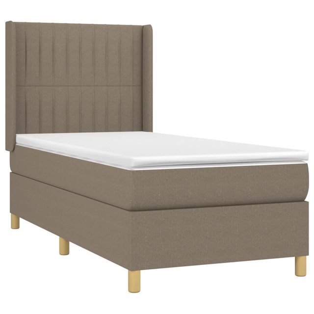 vidaXL Bett Boxspringbett mit Matratze & LED Taupe 90x190 cm Stoff günstig online kaufen