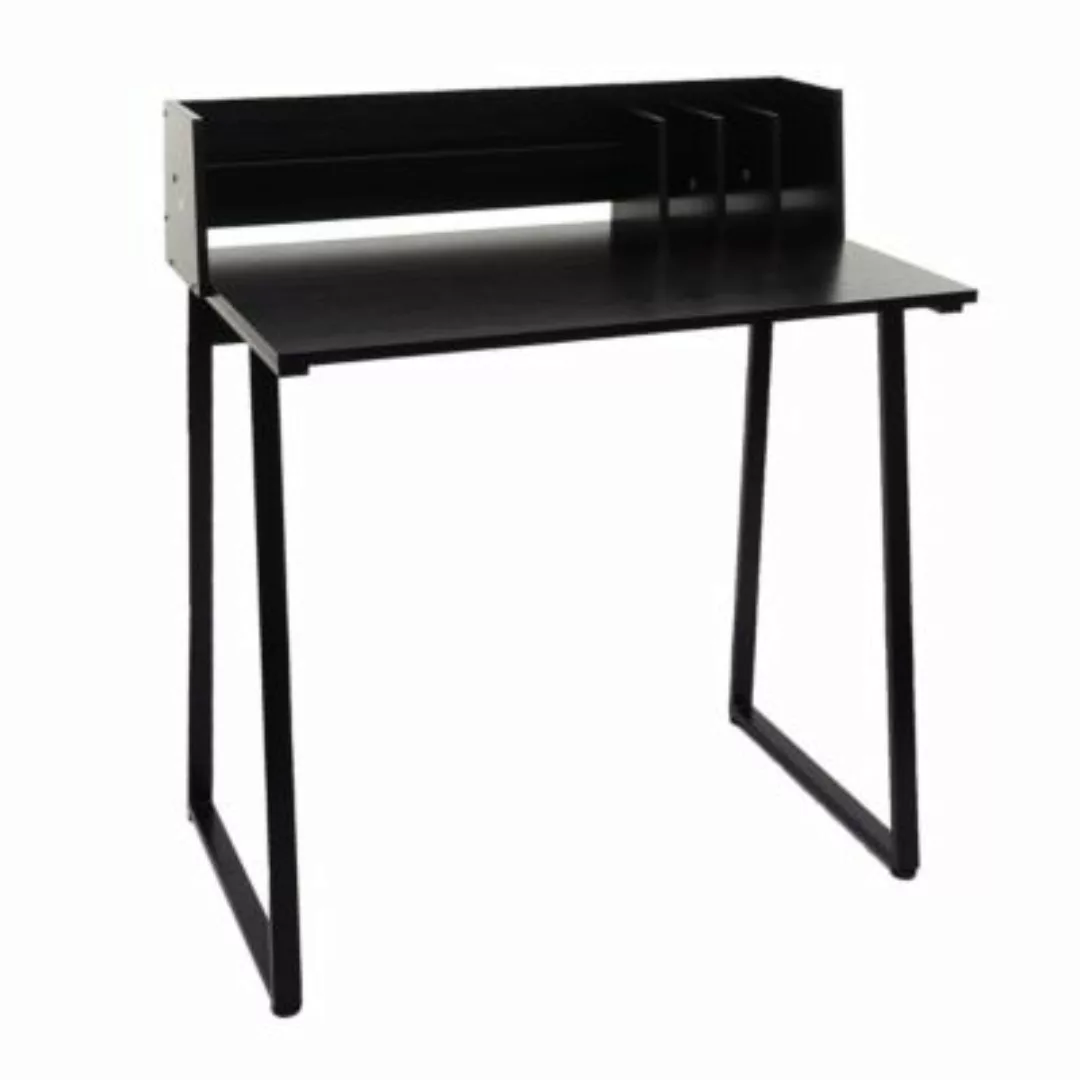 HWC Mendler Schreibtisch 3D Struktur schwarz günstig online kaufen