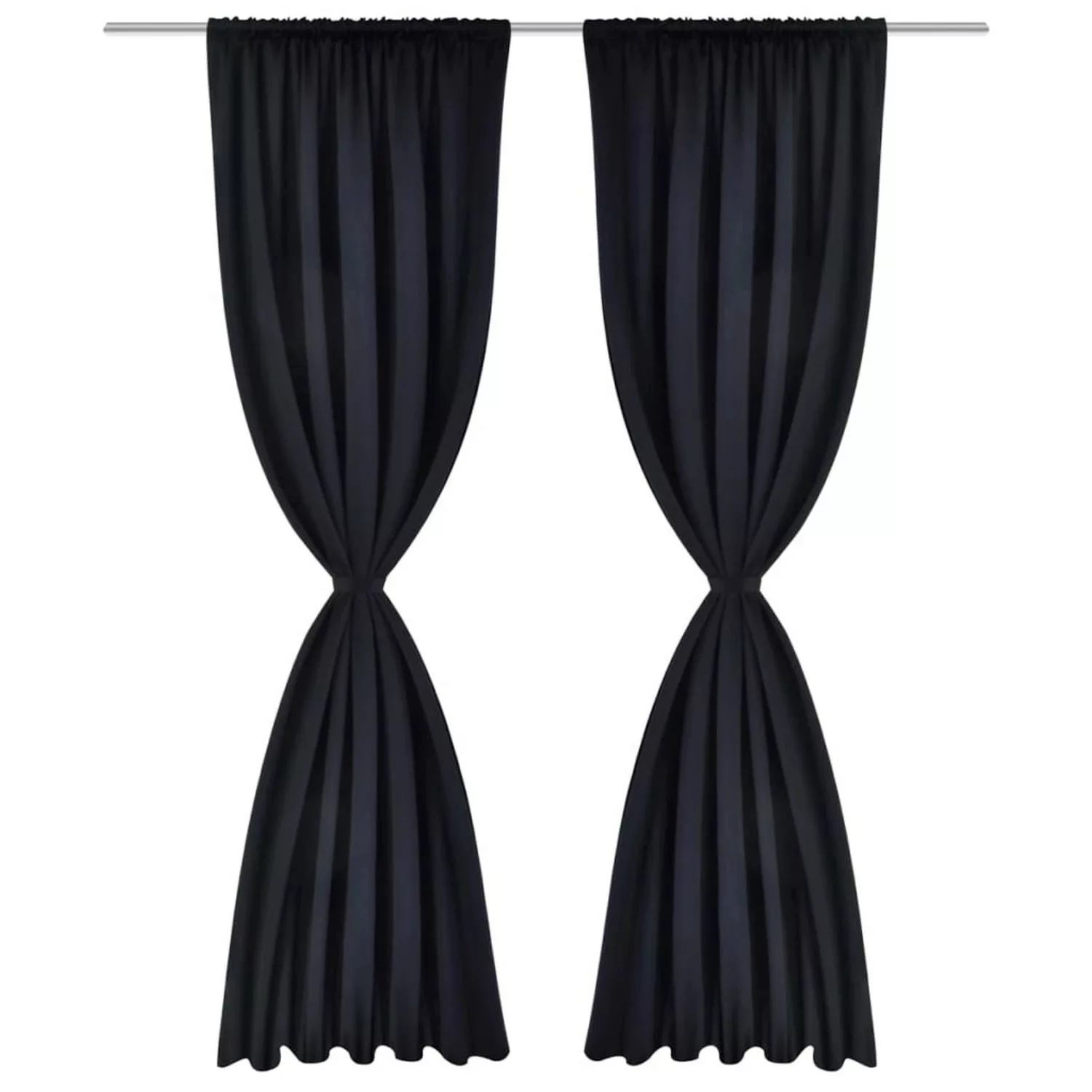 Verdunkelungs-vorhänge Mit Schlaufen 135 X 245 Cm Schwarz Blackout günstig online kaufen