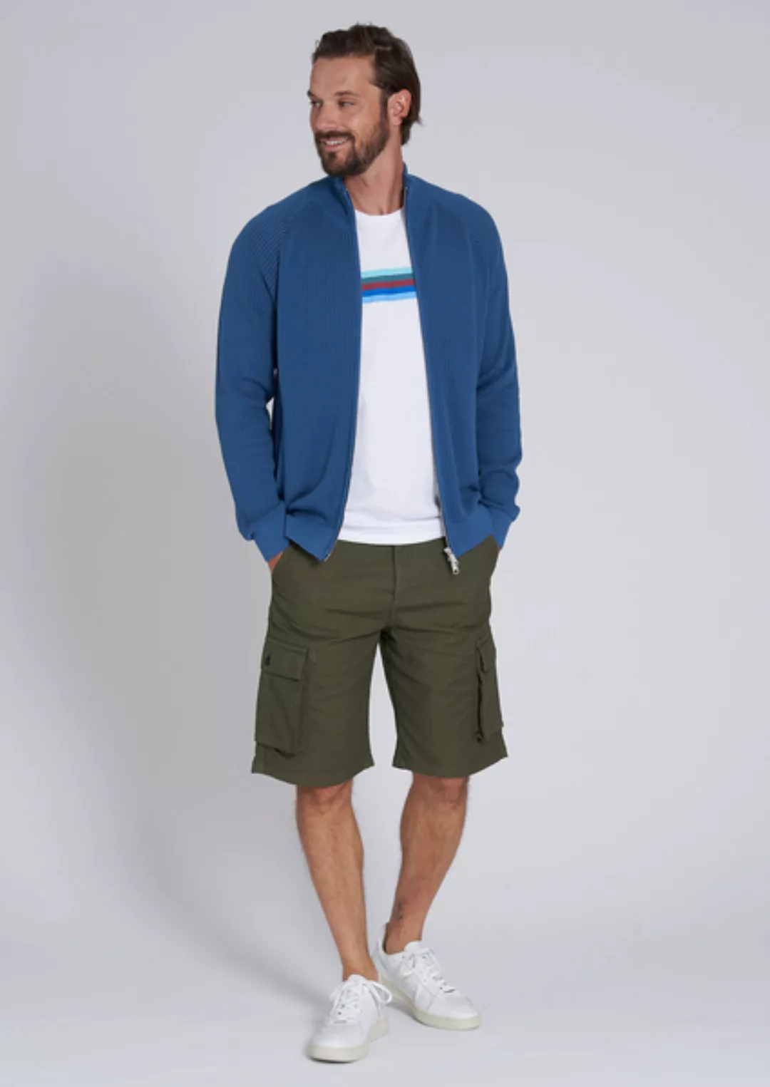 Herren Trainingsjacke Aus Baumwolle (Bio) Blau | Trackjacket #Waffle Summer günstig online kaufen