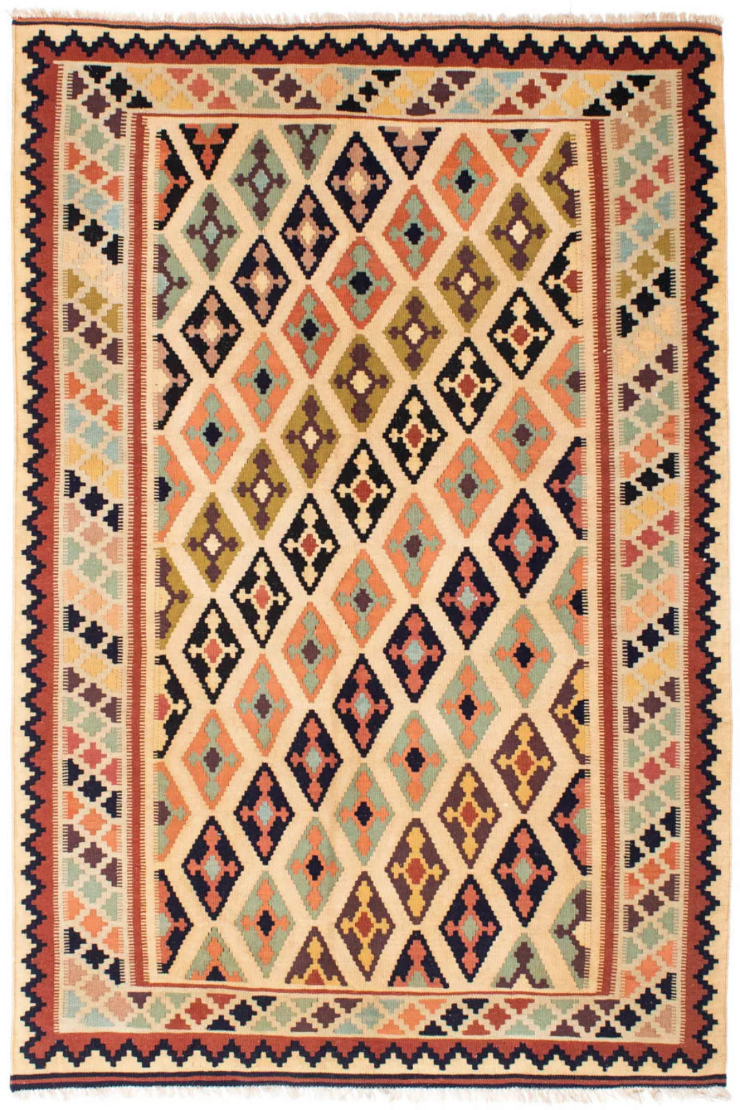 morgenland Wollteppich »Kelim - Oriental - 207 x 148 cm - hellbraun«, recht günstig online kaufen