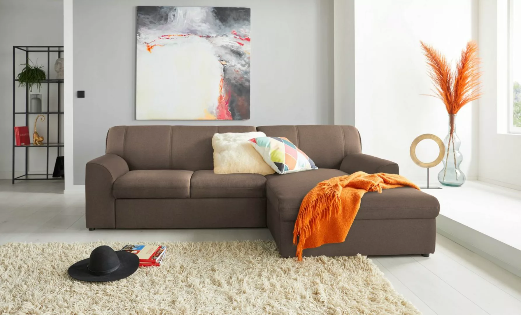 DOMO collection Ecksofa Topper L-Form, mit Recamiere, wahlweise mit Schlaff günstig online kaufen