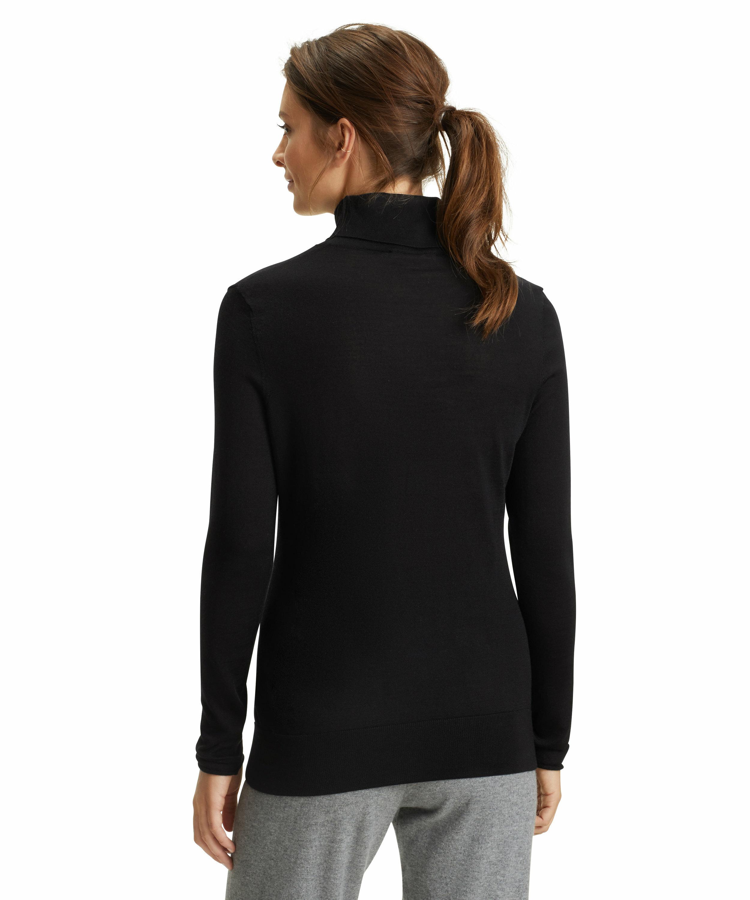 FALKE Damen Pullover Rollkragen, XL, Schwarz, Uni, Wolle, 64156-300005 günstig online kaufen