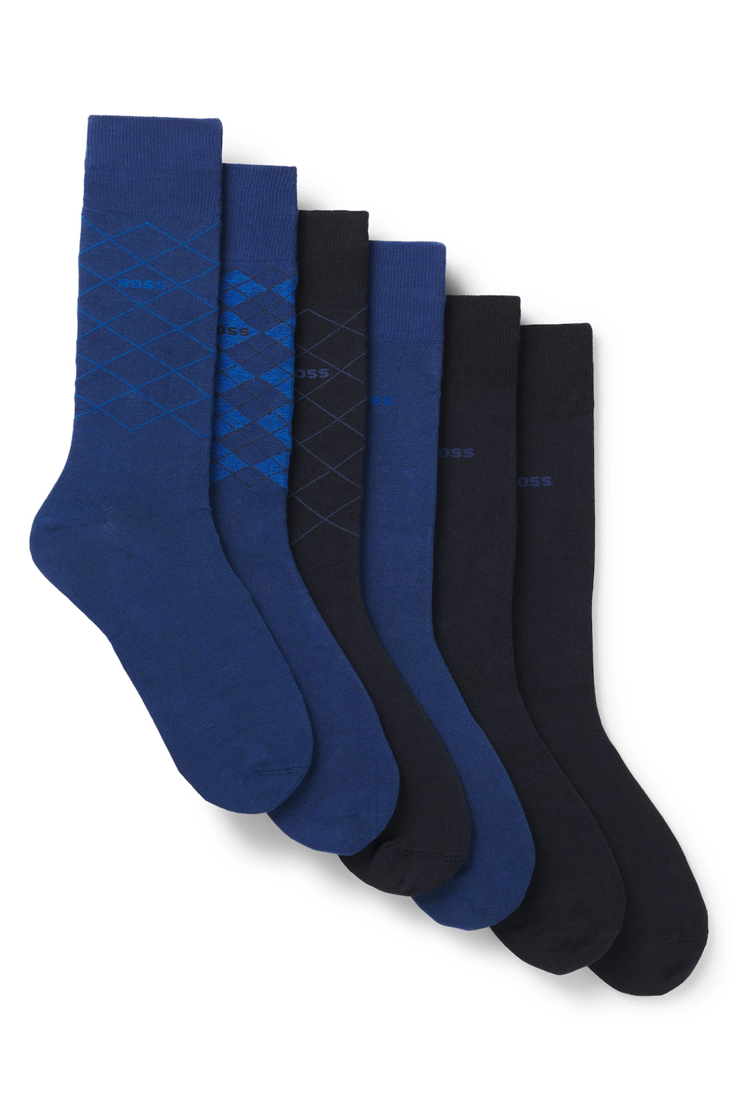 BOSS Businesssocken "6P RS GIftDesign", (Packung, 6 Paar), mit Rautenmuster günstig online kaufen