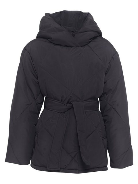 Freshlions Daunenjacke Puffer Jacke mit Bindegurt schwarz ML günstig online kaufen