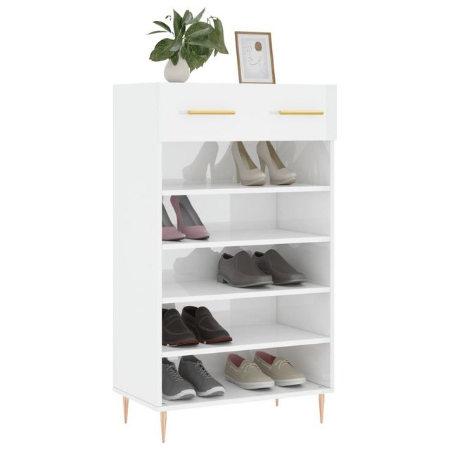 vidaXL Schuhschrank Schuhschrank Hochglanz-Weiß 60x35x105 cm Spanplatte günstig online kaufen