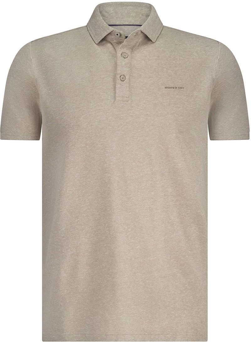 State of Art Poloshirt Piqué Melange Beige - Größe L günstig online kaufen