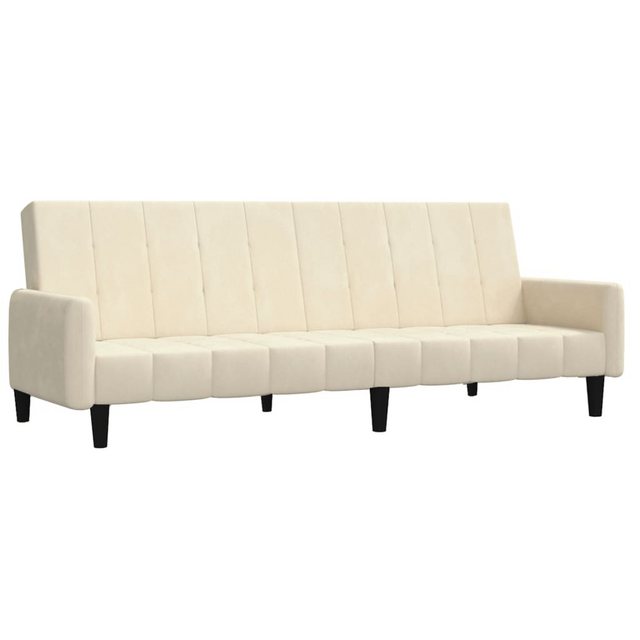 vidaXL Schlafsofa, Sofa 2-Sitzer Creme Samt günstig online kaufen