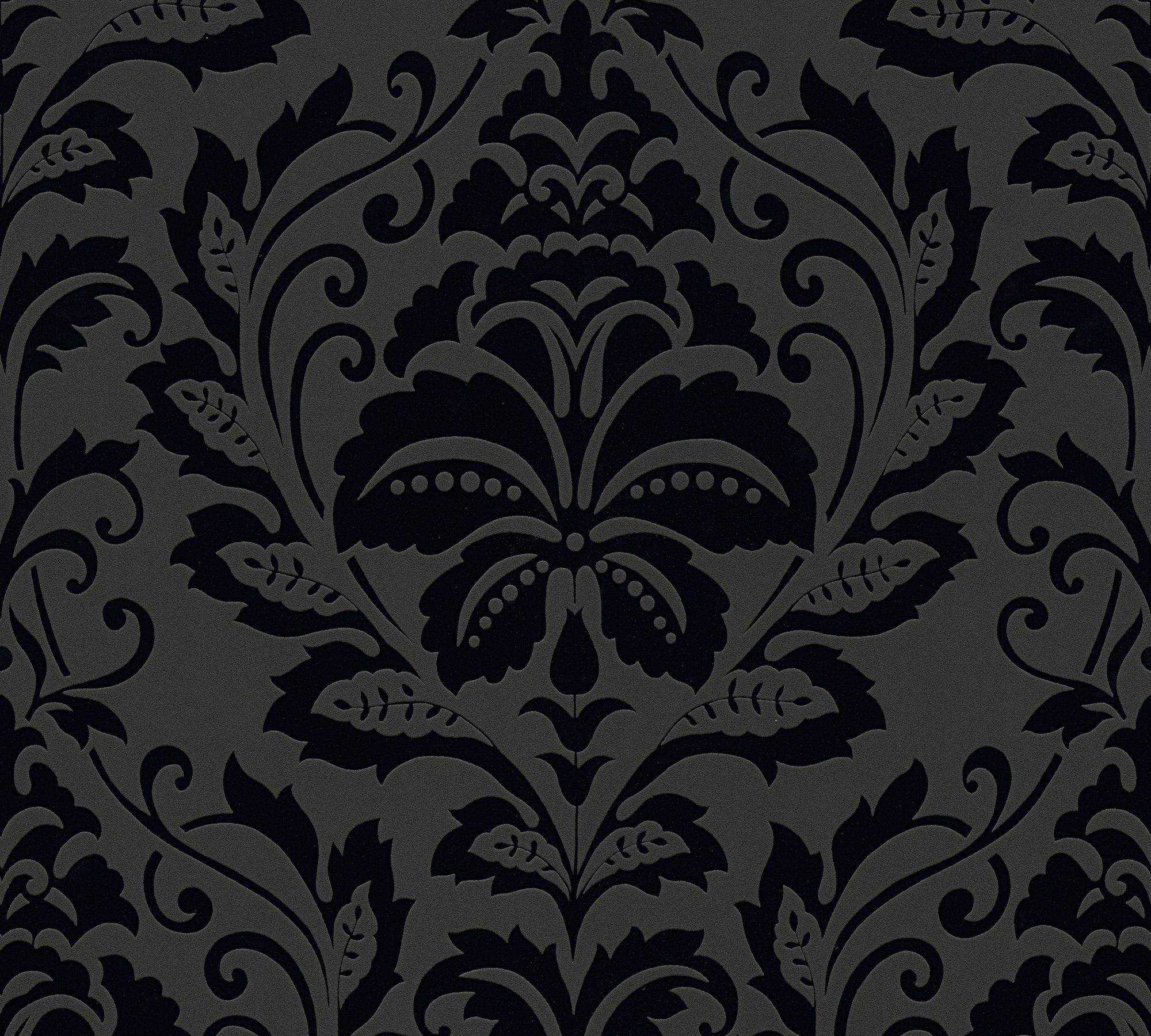 Bricoflor Neobarock Tapete Schwarz Grau Ornament Vliestapete mit Vinyl Must günstig online kaufen